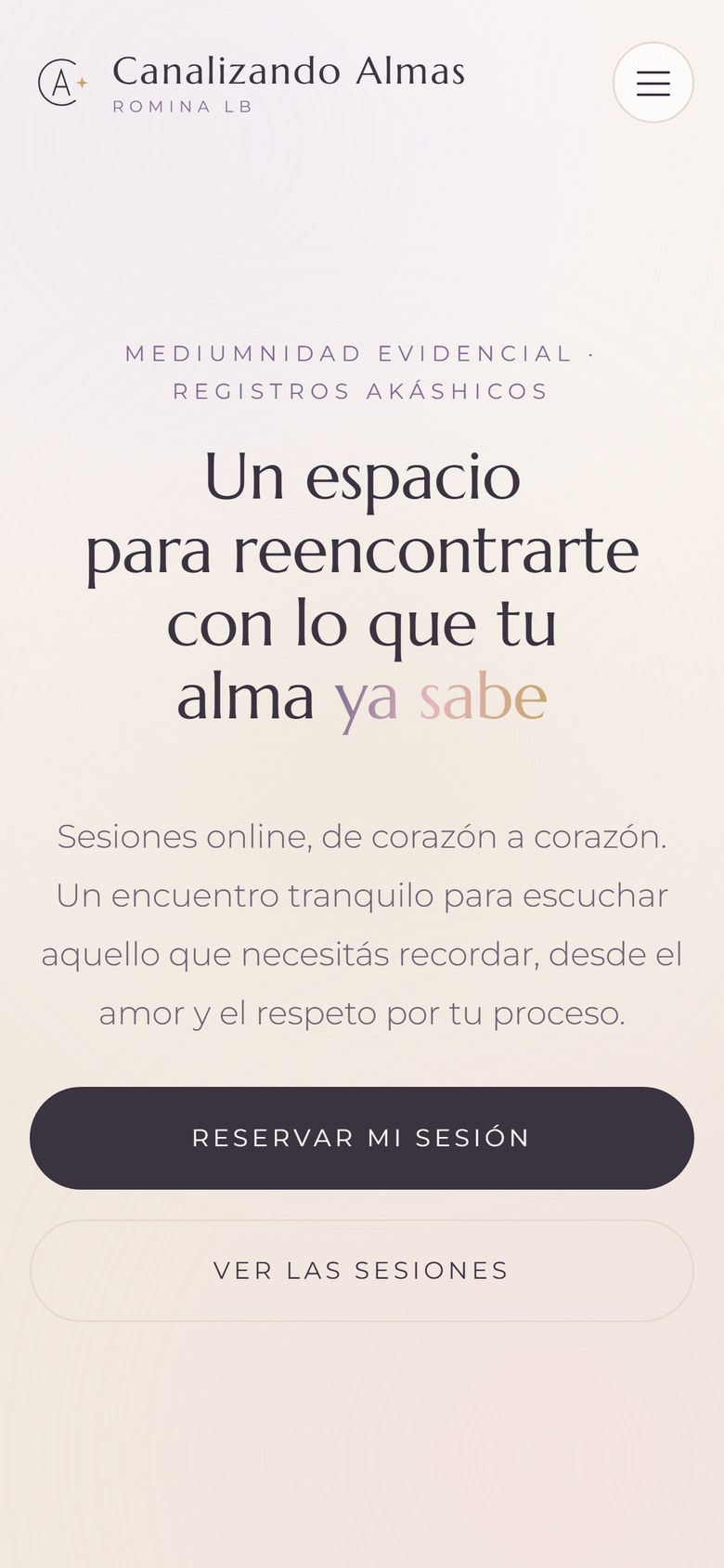 La portada de Canalizando Almas vista en un móvil